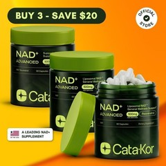 3x Cata-Kor NAD+ Advanced – NAD Supplement with Resveratrol – 180 Capsules