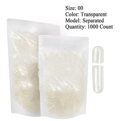 Gelatin Size 00 Separated Capsules 1000 Count Capsules Empty Capsules