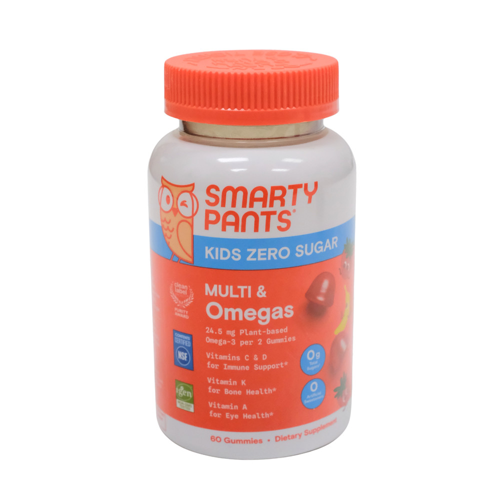 Smarty Pants Kids Zero Sugar Multi & Omegas Gummies 60 Count | Exp 12/2026