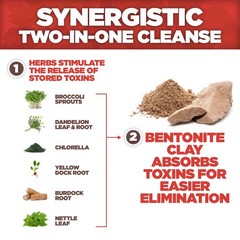 Yerba Prima Bentonite Clay Plus Herbal Detox, 100 Veg Capsules – Food Grade C…