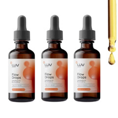 LUV Health Flow Drops – Adaptogen Mushroom Blend – Peach Watermelon Flavor