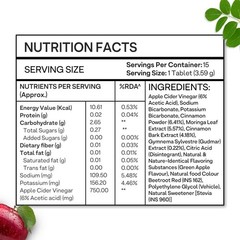 OZiva ACV Moringa Tablets Effervescent Apple Cinnamon 30 Tablets 2 Pack