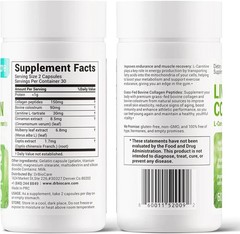 DrBioCare Living Collagen L-Carnitine Complex – 60 Capsules, Non-GMO, Grass-Fed