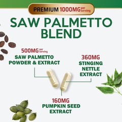 Saw Palmetto 1000mg – Premium Prostate Health Support Supplement for Men