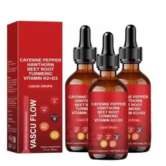 Pepper Cayenne Hawthorn Beet Root Turmeric Vitamin K2+D3 Liquid Drops 60ML ~US