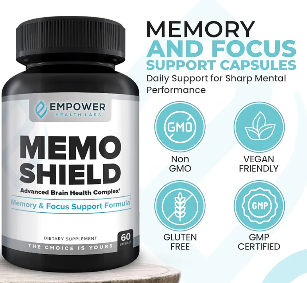 MemoShield Brain Health Supplement : Memory & Focus Support *NEW SEALED 07/27