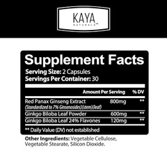 (2 Pack) Ginseng + Ginkgo for Brain Function, Blood Flow, Anti Inflammatory