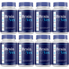 Brain Vex Memory Focus Supplement Cognitive Support Formula w/Bacopa (8 Bottles)