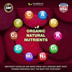 Beet Root Capsules – Beetroot Powder Supports, 1300mg per serving, Vegan Non-GMO