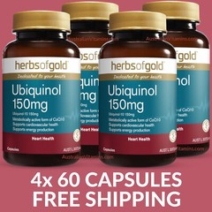 Herbs of Gold Ubiquinol 150mg | 60 Capsules – 4 PACK – $44.20 each