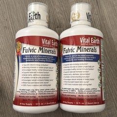 2 Vital Earth Minerals Fulvic Minerals Liquid – Fulvic Acid Supplement 32 Oz Ea