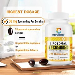 30Mg Spermidine Supplement, Liposomal Spermidine, High Absorption, More Potent t
