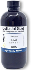 True Colloidal Gold – 200 Ppm – 250 Ml (8.45 Fl Oz) in Clear Bpa-Free Plastic Bo