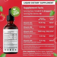 5- Vitamin IN-1 + Complex B12 Sublingual Liquid Drops B6 B1 B Niacin & Folate US