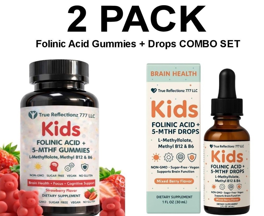 Folinic Acid Gummies + Drops Combo SET for Kids & Adults