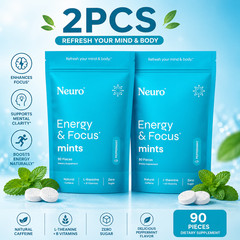 Neuro Mints: Energy & Focus- Peppermint- 180 Pieces Free Shipping*/