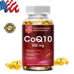 Coenzyme Q-10 300mg Antioxidant, Heart Health Support, Increase Energy & Stamina