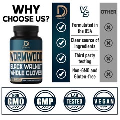 DEDICAD 12in1 Wormwood Black Walnut Clove Capsules – 90 Count (Pack of 1)