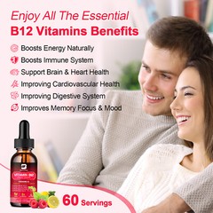 Extra Strength Vitamin B12 Liquid Vit B 12 Drops Energy Booster Methylcobalamin