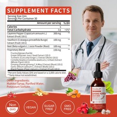Cayenne Pepper Extract Supplement with Hawthorn Beet Root Turmeric Black Pepper