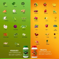 Garden Of Health! Daily Fruits Veggies Capsules Whole Food Supplement 240 Capsul