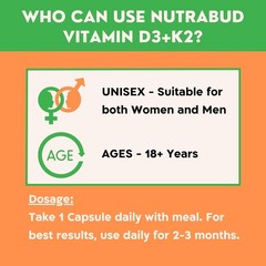 Nutrabud Vitamin D3 K2 Tablets, 120 Tablets