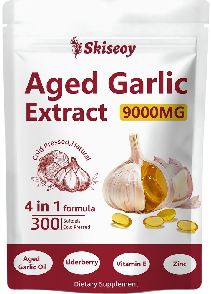 Aged Garlic Extract – 2 Years Odorless 4-in-1 Fermented Garlic Supplements wi…