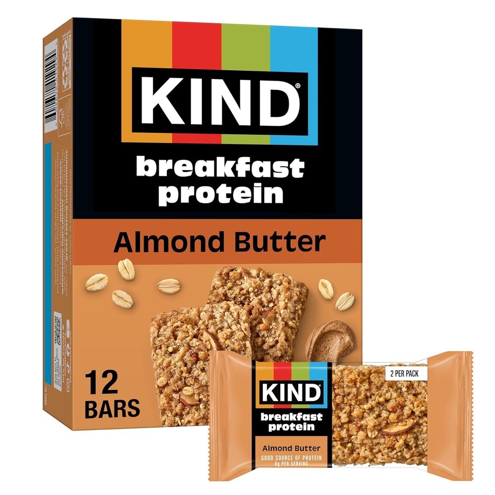 KIND Breakfast Protein Bars Almond Butter Gluten Free Low Sodium6 Packs of 2 CT.