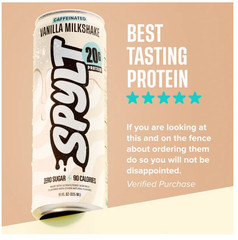 SPYLT High Protein Milk Vanilla 20g Protein 60mg Caffeine 12 Cans