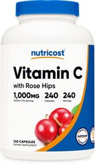5 PACK – Nutricost Vitamin C with Rose Hips 1025mg, 240 Capsules