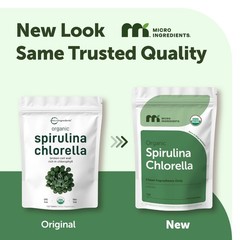 Organic Chlorella Spirulina Tablets, 3000mg Per Serving, 720 Counts, 4 Months Su