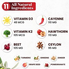 Cayenne Pepper Supplement Liquid Drops + Hawthorn Berry, Vitamin D3 K2 Beet Root
