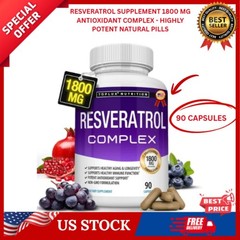 Resveratrol Supplement 1800 mg Antioxidant Complex – Highly Potent Natural Pills
