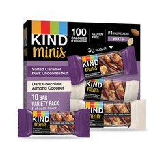 Mini Nut Bars, Variety Pack, Salted Caramel Dark Chocolate Nut and Dark Choco…