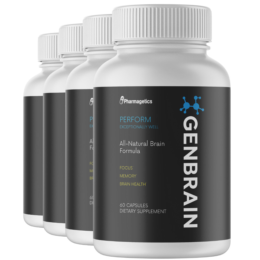 GenBrain All Natural BrainFormula – 4 Bottles, 240 Capsules