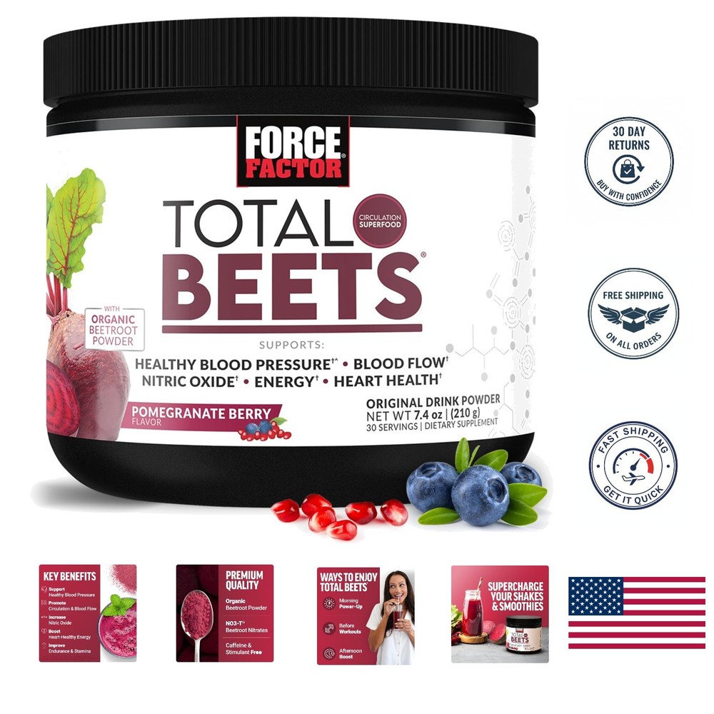 Natural Beetroot Drink Mix – Supports Blood Flow & Nitric Oxide, 30 Servings