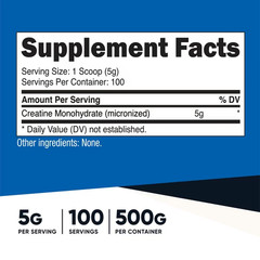 2pk Nutricost 500gCreatine Monohydrate Powder Non GMO Gluten Free Gym Supplement