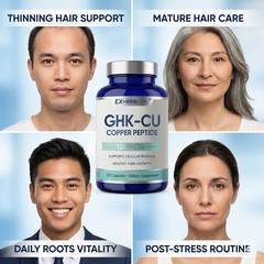 GHK-Cu Copper Peptide Supplement, Promotes Skin Repair, Reduces Wrinkles