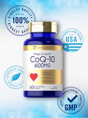 CoQ10 600mg | 60 Softgels | Enhanced Absorption | Non-GMO | by Carlyle