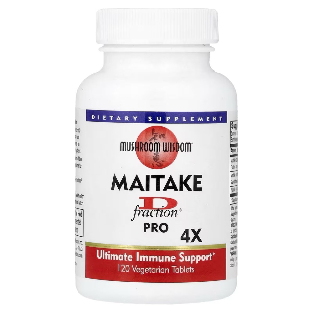 Mushroom Wisdom Maitake D-Fraction Pro 4X 120 tabs EXP 05/2027