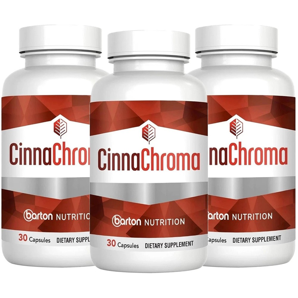 Pack 3 Barton Nutrition CinnaChroma Advanced Blood Sugar Support 30 Caps