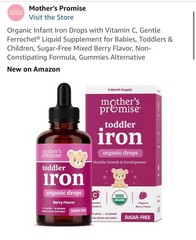 Organic Infant Iron Drops with Vitamin C, Gentle Ferrochel® Liquid Supplement