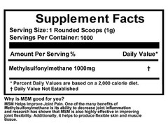 MSM Powder -METHYLSULFONYLMETHANE -Relief Joint Arthritis – Pure – New Look!