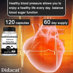 Magnesium Supplement Balance Calcium Absorption Healthy Skeletal System 120 Caps