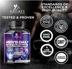 Multivitamin for Men Vitamin A, C, D, E, Zinc, Calcium, Multivitamins for Immune