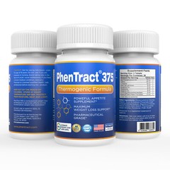PhenTract375® PhenPhen Extreme Strong Diet Pills Fat Burn Energy Charger 2 PACK