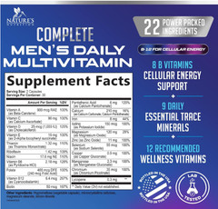 Multivitamin for Men Vitamin A, C, D, E, Zinc, Calcium, Multivitamins for Immune