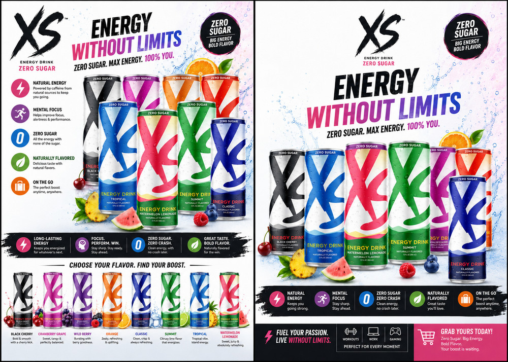 XS Energy Drink – Sugar-Free Energy Boost (1 case of 12)
