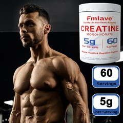 Micronized Creatine Monohydrate Powder 300g, 60 Servings, Unflavored, Non-GMO