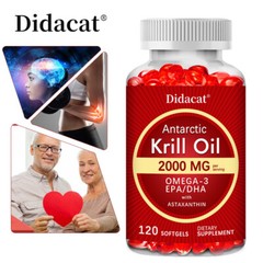 Antarctic Krill Oil 2000mg Softgels | Omega-3 EPA, DHA, with Astaxanthin